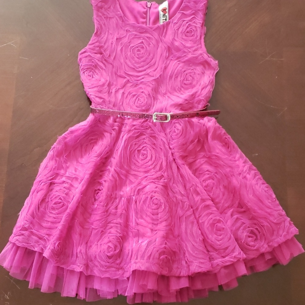 Girl's Fuscia Rossette Dress